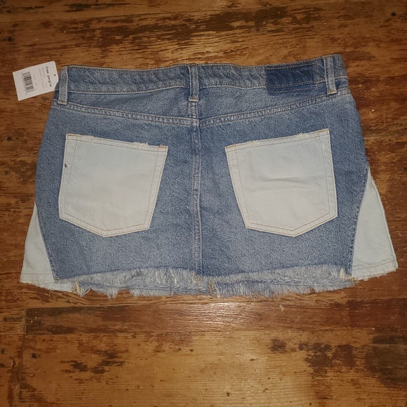 We The Free People Patchwork Denim Jean MINI skirt - Picture 7 of 8